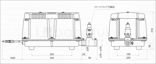 ブロアー 安永LW-300A/60Hz/単相 詳細図
