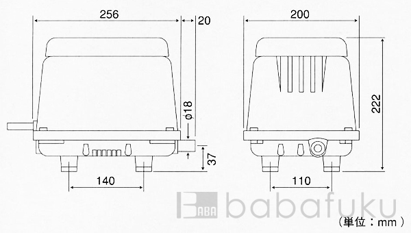 ブロアー フジクリーン MAC30N 詳細図 ブロアー テクノ高槻HP-100 詳細図