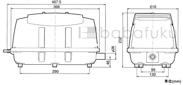 ブロアー 日東工器(クボタ)LA-120 詳細図 ブロアー 日東工器(クボタ)LA-120 詳細図