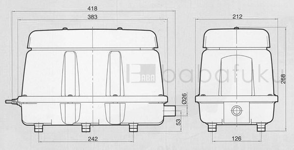 ブロアー 日東工器(クボタ)LAM-200 詳細図
